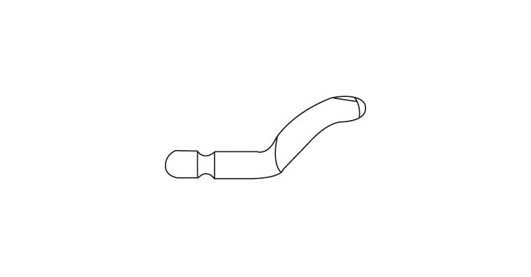 Replacement blade B shank dia. 2.6 mm shape B10 HSS left f. steel, alu., plastic