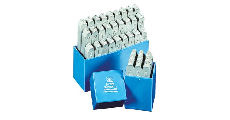 Number punch set 0–9 Extra DIN 1451 narrow, font height 12 mm