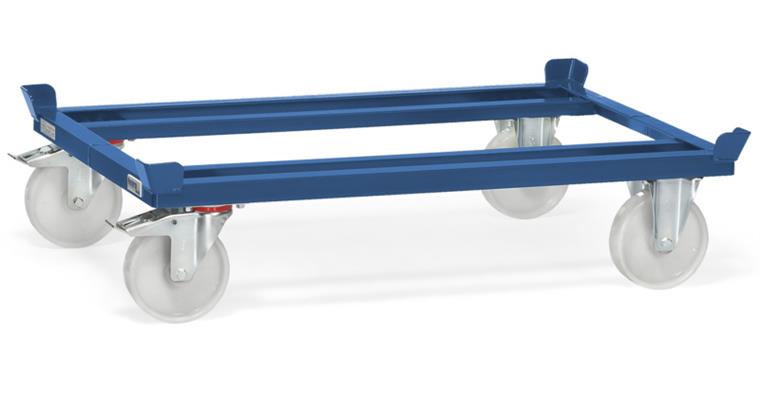 Pallet trolley polyamide loading surface 1210x810 mm load cap. 1050 kg RAL 5007