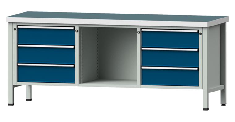 1082075421 Kastenwerkbank Modell 120 V Universal-Platte Höhe 850 mm RAL 7035/5010