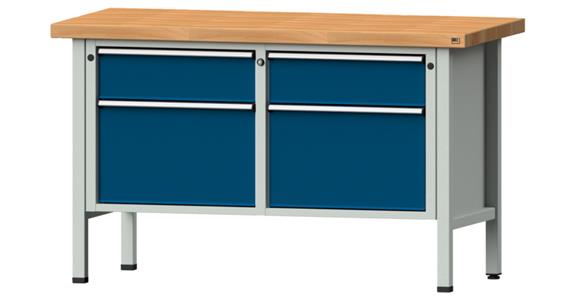 1082075443 Kastenwerkbank 205 V Buche-Massiv-Platte Höhe 900 mm Breite 1500 mm RAL 5010