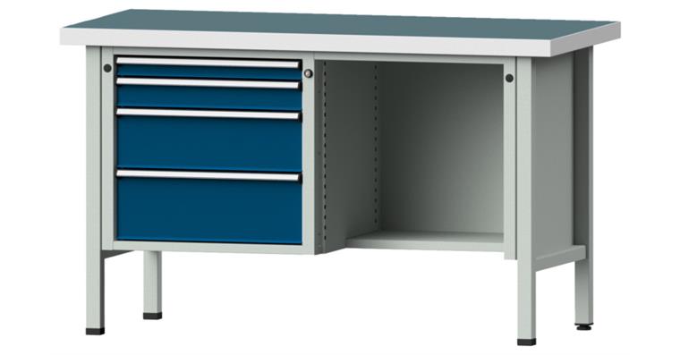 Kastenwerkbank Modell 341 V Universal-Platte Höhe 900 mm RAL 7035/5010