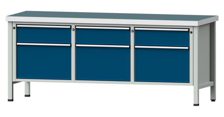 Kastenwerkbank Modell 223 V Universal-Platte Höhe 850 mm RAL 7035/5010