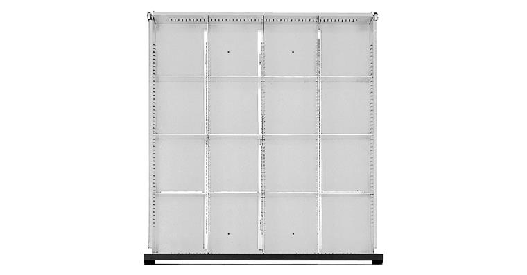 Drawer partition set 1/4 split 500-540 mm for front height 60 mm