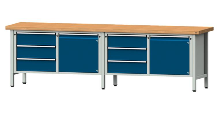 1082076400 Cabinet workbench model 106 V beech solid plate height 850 mm RAL 7035/5010
