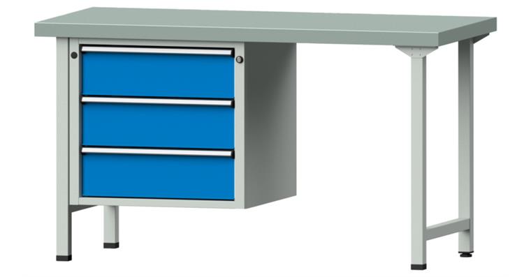 Combination workbench 1500x700x850mm model 706V pl. w/ sh. st coat. RAL7035/5012
