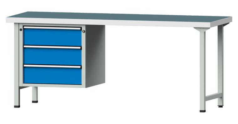 Kombiwerkbank 2000x700x850mm Modell 726V Universal-Platte RAL7035/5012