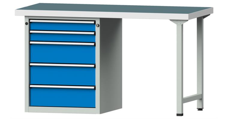 Combination workbench 1500x700x850mm model 810V universal plate RAL7035/5012
