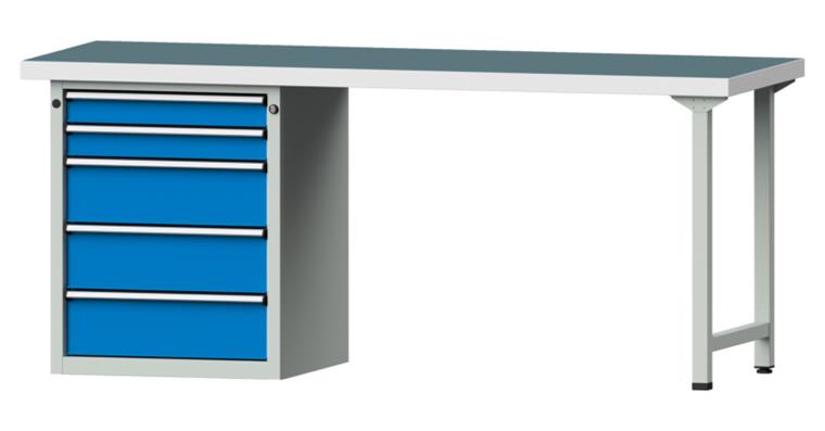 Kombiwerkbank 2000x700x850mm Modell 830V Universal-Platte RAL7035/5012