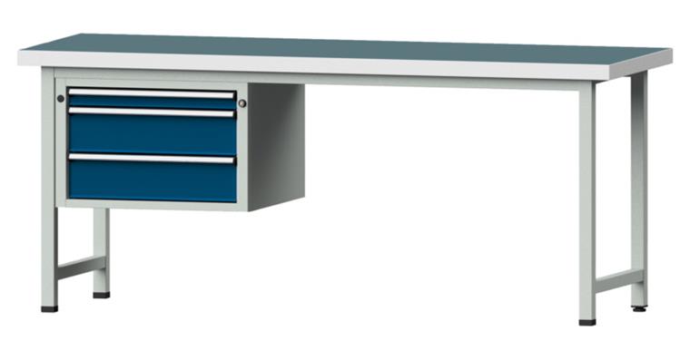 Kombiwerkbank 2000x700x850mm Modell 622V Universal-Platte RAL7035/5010