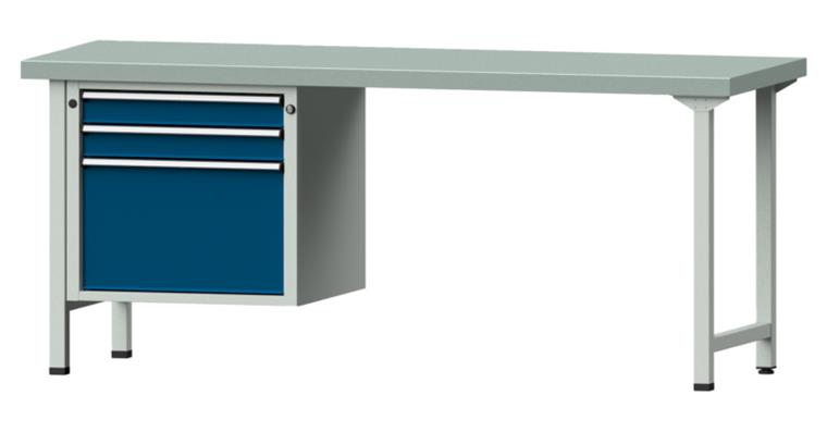 1082078465 Combination workbench 2000x700x850mm model 722V pl. w/ sh. st coat. RAL7035/5010