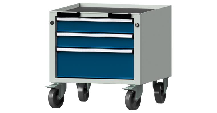 Rolling container model 17 V WxDxH 570x615x575 mm RAL 7035/5010