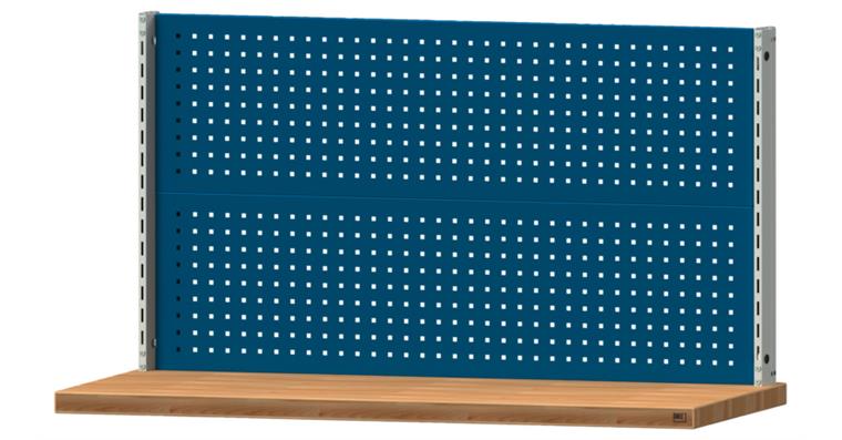 Workbench superstructure WxH 1500x800 mm 2x perforated metal plate RAL 7035/5010