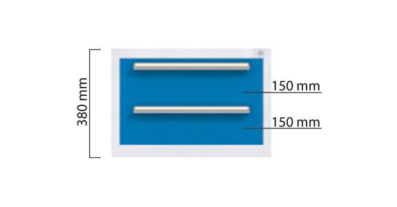 Schubladenschrank 1x90, 1x120, 2x180, 100% ausziehbar, 650 x 572 x 600 mm