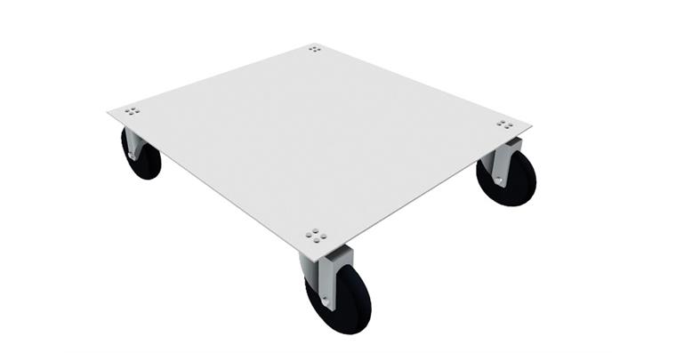 Panel with 2 castors 120x557x600 mm with locking device, capacity approx. 300 kg