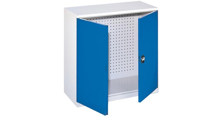 1082550103 Werkzeug-Schrank Lochplattentüren HxBxT 1950x1000x410 RAL 5012
