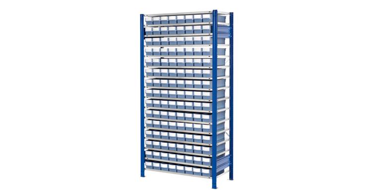Storage rack basic bay 2000x1000x600 mm 14 shelves 72 bins