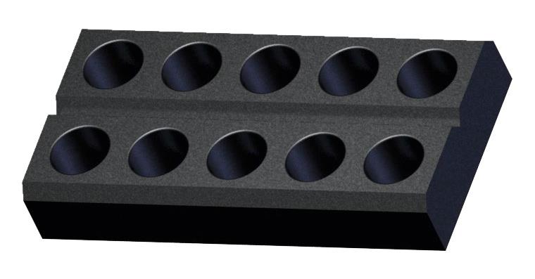 1083976104 CNC-Werkzeug-Aufnahmeträger HSK 63 für 10 Aufnahmen aus schwarzem EPP-Schaum