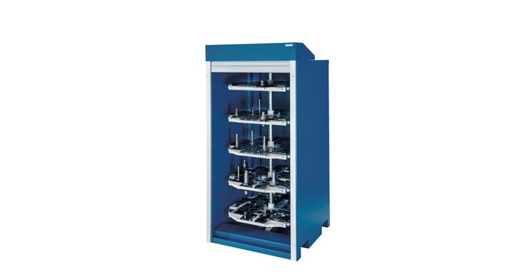 CNC large cabinet with electric roller shutters RAL 5010 1055x1035x2130 mm