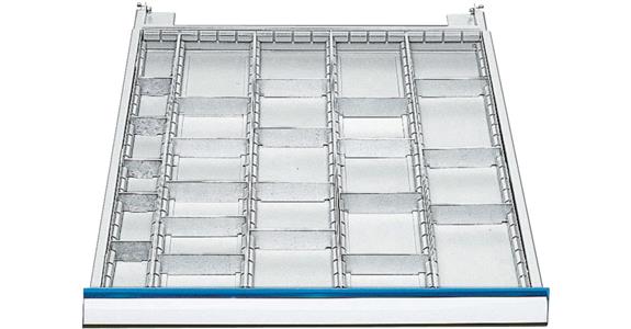 Schubladeneinrichtung Mittelschienen+Trennwände Serie 50/555 Mod. 505 H 75 mm