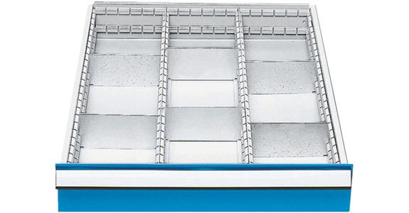 Schubladeneinrichtung Mittelschienen+Trennw. Serie 50/555 Mod. 507 H 150+175 mm