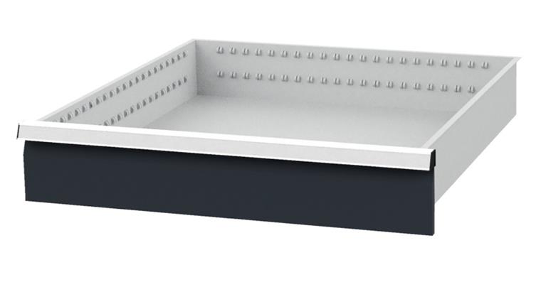 Drawer WxD 600x600mm full-exten. sl. 100 % 180kg front height 125mm RAL7035/7016