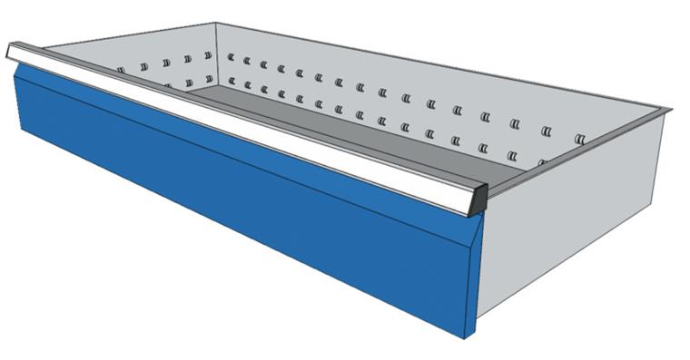 Schublade BxT 900x400mm Vollauszug 100% 50kg Fronthöhe 150mm RAL7035/5010