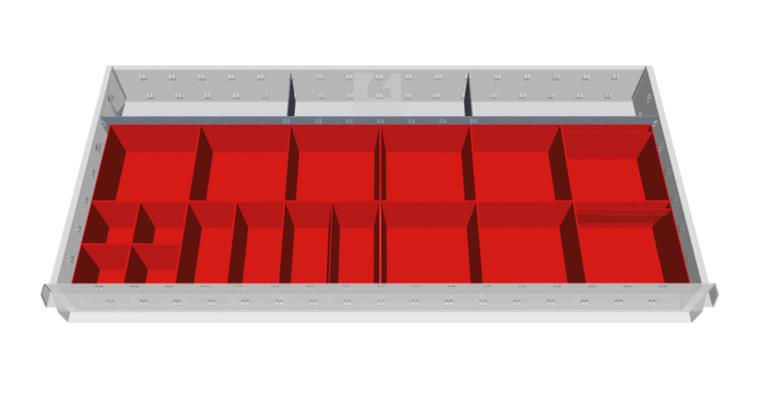 1084731101 Drawer divider, plastic, front height 100 mm for cabinets, 980 mm wide