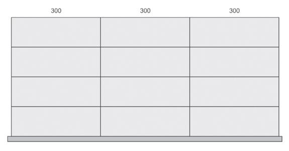 Schubladeneinteil.  Anzahl Fächer 12 Fronthöhe100 M-fachschienen 2 x 400 x 85