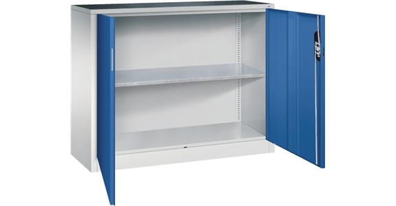 Flügeltür-Werkzeugschrank HxBxT 1000x1200x500 mm 1 Einlegeboden RAL 5012