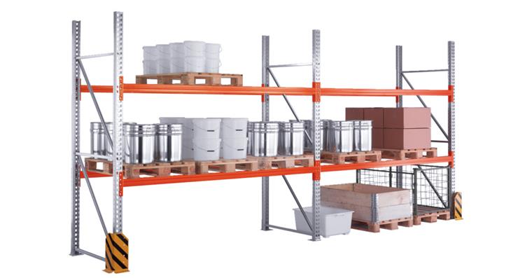 Pallet basic rack with 4 storage levels strut 100/20 HxLxD 4400x2700x1100 mm