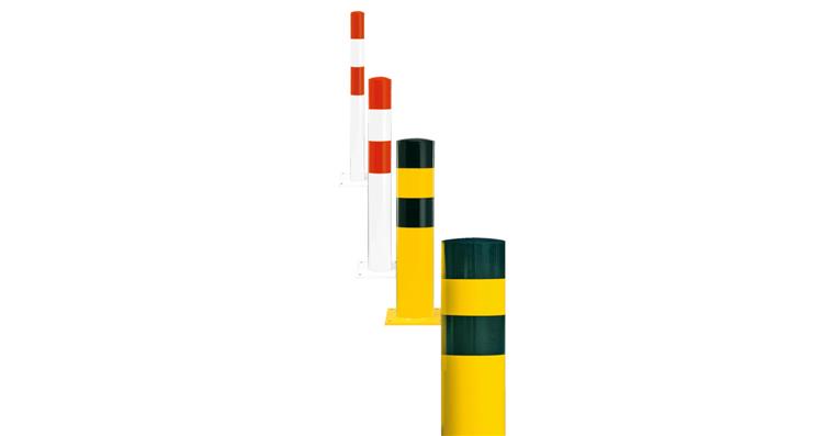 Crash prot. bollard yellow/black for indoor and outdoor use dia. 194mm H 1200 mm