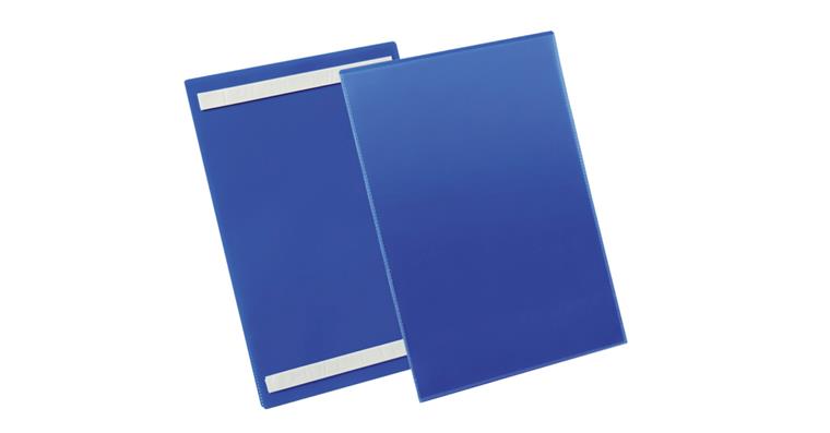 Identification pocket 50 pieces self-adhesive A4 portrait 210x297 mm dark blue