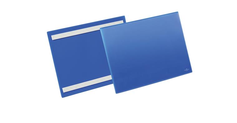 Identification pocket 50 pieces self-adhesive A4 landscape 297x210 mm dark blue
