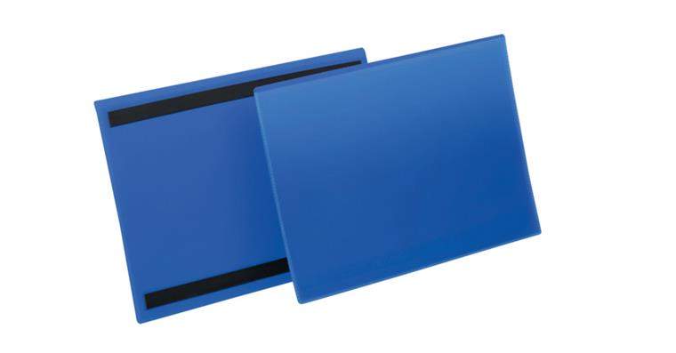 Identification pocket 50 pieces magnetic A4 landscape 297x210 mm dark blue