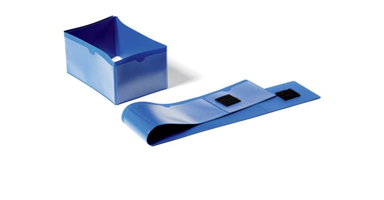 1087057100 Palettenfußbanderole 50 Stück Breite 140x65 Höhe 90x65 mm blau