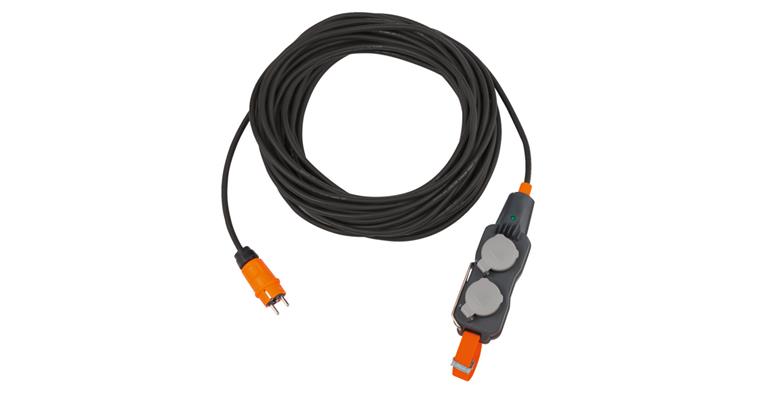 Verlängerungskabel Powerblock 4-fach mit 15 m Kabel H07RN-F 3G1,5 IP 54 schwarz