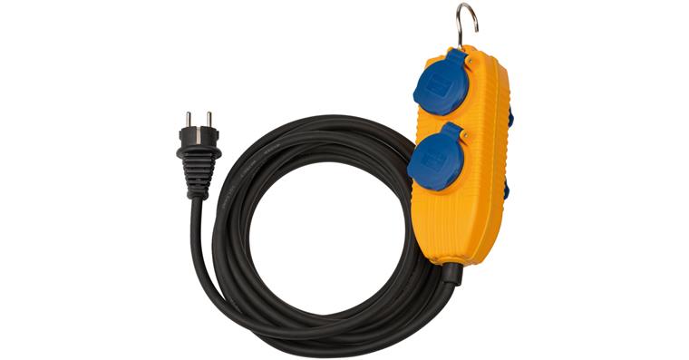 Construction site cable 10 m with power block H07RN-F3G1.5 IP 54
