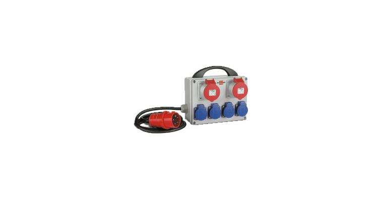 1088225201 Small power distributor 2 CEE sockets 400V/16A 4 sockets 230V IP440 2m cable