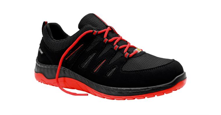 Low-cut safety shoe Maddox Black-Red Low S3 ESD size 45