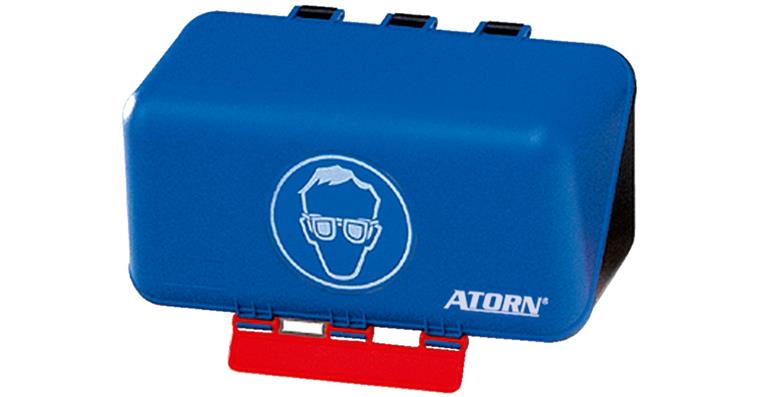 Safety goggles box ABS plastic blue LxWxH 23.6x12x12 cm for 1 pair of goggles