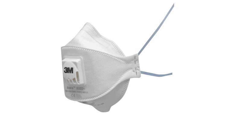 Breathing mask series 3M™ Aura™ 9300+ product type 9322+ FFP2 NR D PU=10 pcs