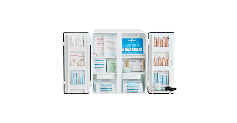 1093009716 First aid cabinet Rom white contents according to DIN 13169 404x170x462 mm