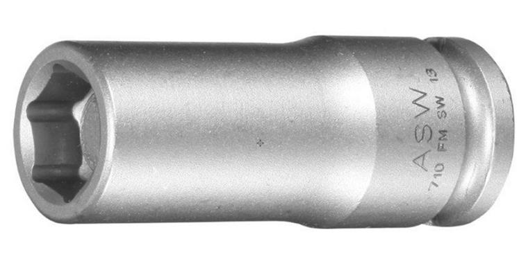 ASW Steckschlüsseleinsatz 10 mm, Antrieb 3/8' mit Federmagnet, Länge 50 mm