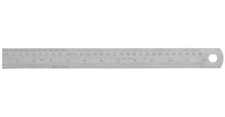 1004398008 Rule, mm/inch, stainless, 300 x 30 x 1 mm