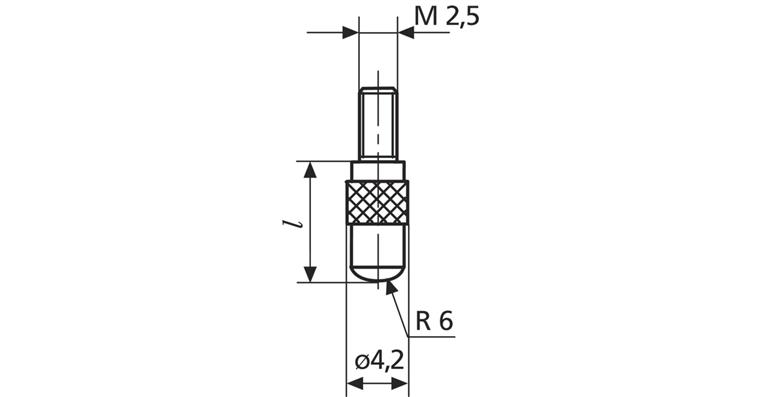 Verlängerungseinsatz aus Stahl 902, Länge 6 mm