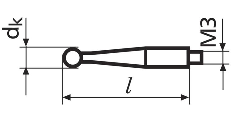 1001740058 Kugeltaster dk=1,0mm L=24mm