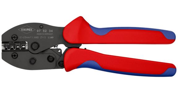 KNIPEX Crimpzange PreciForce 220 mm brüniert unisolierte offene Steckverbinder