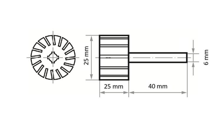 1001452230 Schleifbandträger zylindrisch STZY 02525.06 H