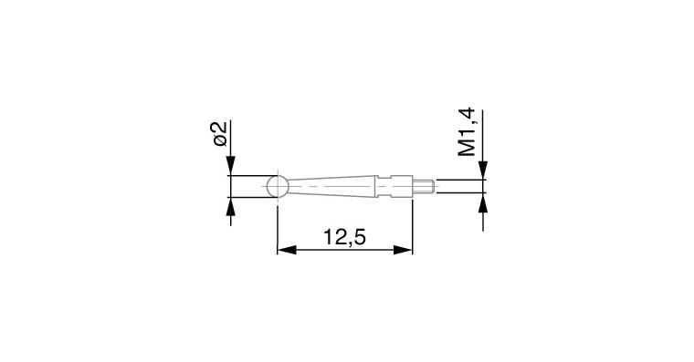 TESATAST measuring probe, 2 mm diameter carbide-tipped, type Y60/2W